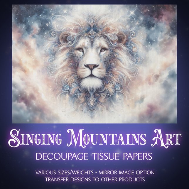 Starlit Majesty Royal Lion Decoupage Seidenpapier (Von Creator hochgeladen)