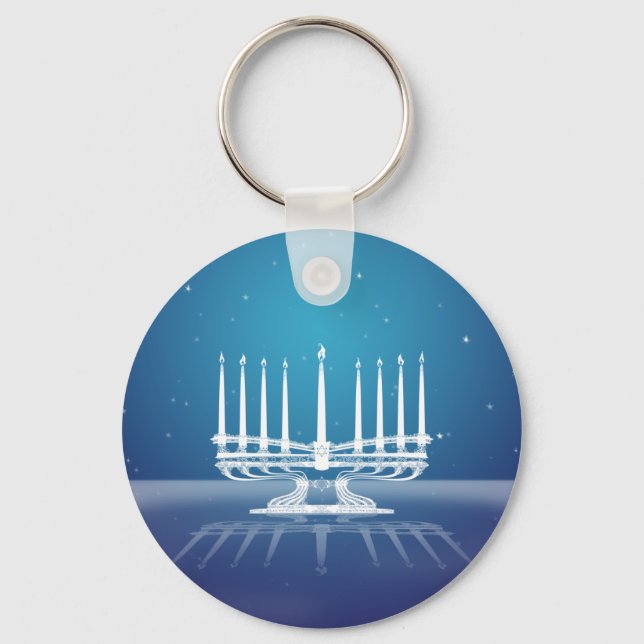 Starlit Menorah II Schlüsselanhänger (Vorderseite)