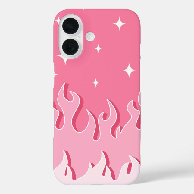 Starlit Pink Flames - Ästhetik Y2K Case-Mate iPhone Hülle (Rückseite)