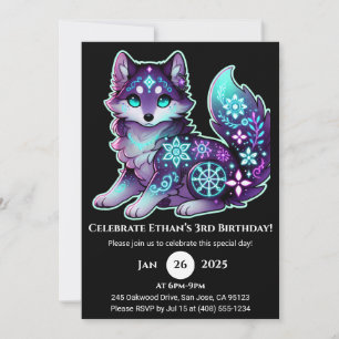 Starlit Spirit Wolf Einladung zum Geburtstag