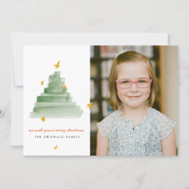 Starlit Tree Holiday Foto Card Feiertagskarte