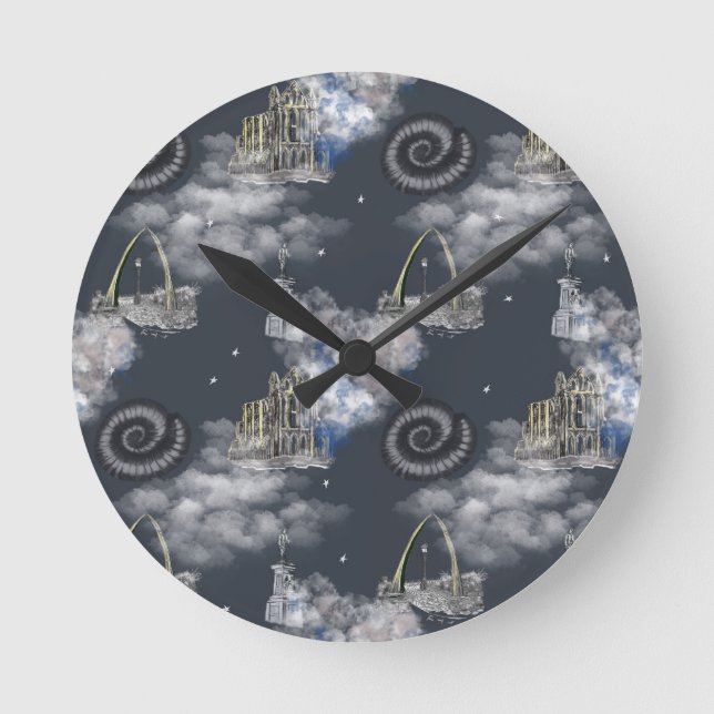 Starnacht in Whitby Wanduhr (Vorderseite)