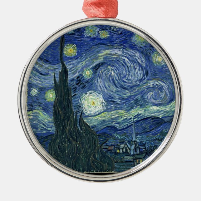 Starnight von Vincent Van Gogh Ornament Aus Metall (Vorne)
