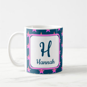 Starpink Blue Vivid Monogram Kaffeetasse