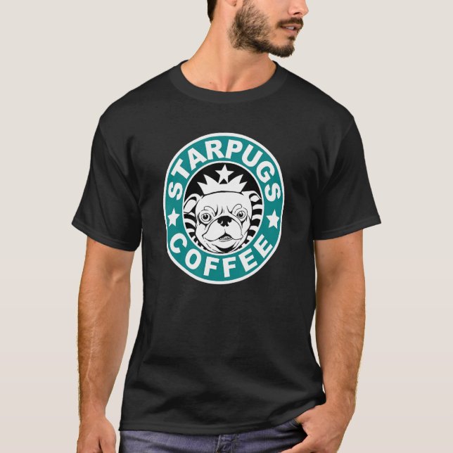 Starpugs Coffee Mops Hund T-Shirt (Vorderseite)