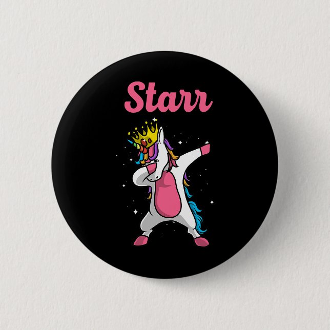 Starr Name Personalisierter Geburtstag Dabbing Ein Button (Vorderseite)