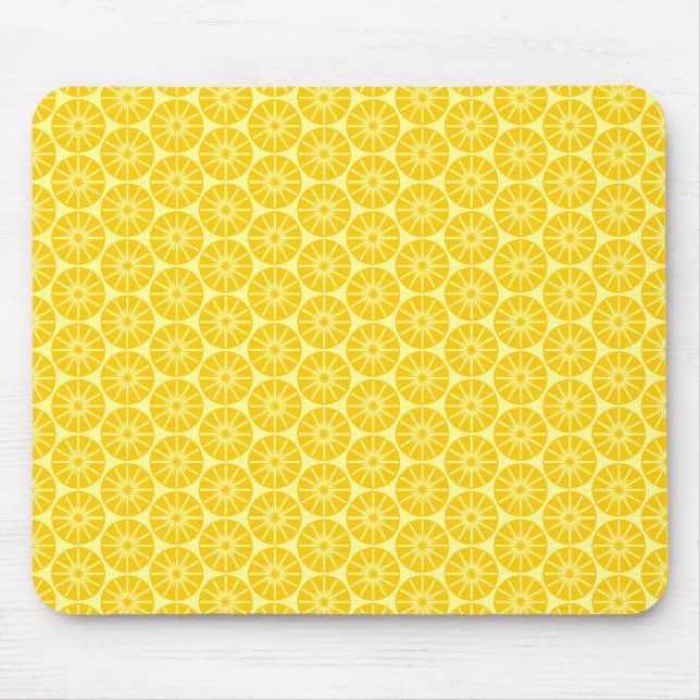 Starrad-Muster - Gelb auf blassgelb Mousepad (Vorne)