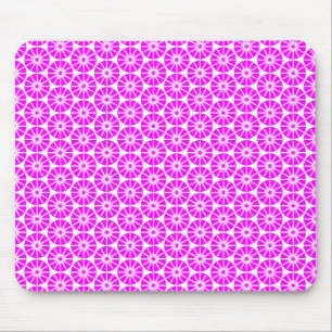 Starrad Muster - Magenta auf Weiß Mousepad