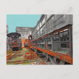 Starre alte Lokomotiven und Zugwagen Postkarte