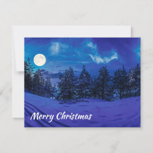 Starre Nacht mit Vollmond im Wald