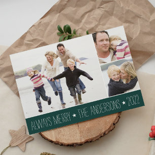 Starred Holiday Foto Collage Card Feiertagskarte