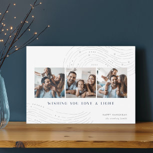 Starred Tidings   3 Foto Collage Hanukkah Card Feiertagskarte