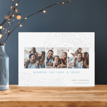 Starred Tidings | 3 Foto Collage Hanukkah Card
