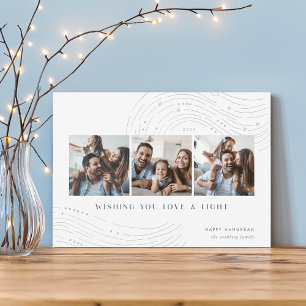 Starred Tidings   3 Foto Collage Hanukkah Card Feiertagskarte