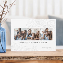 Starred Tidings | 3 Foto Collage Hanukkah Card