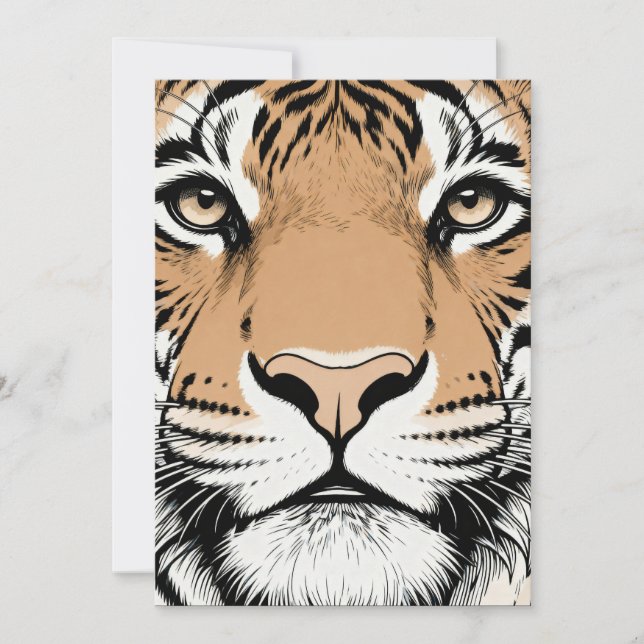 Starres Tigergesicht, Tiger Einladung (Vorderseite)