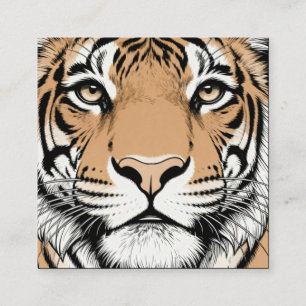 Starres Tigergesicht, Tiger Quadratische Visitenkarte