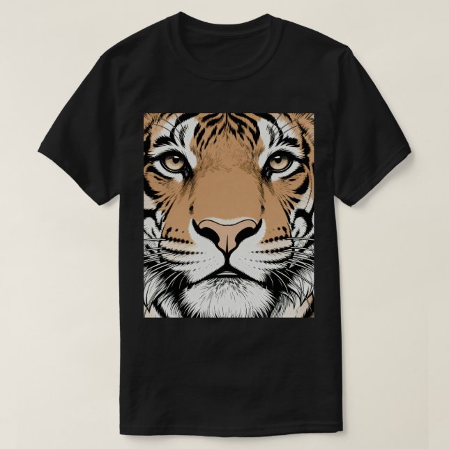 Starres Tigergesicht, Tiger T-Shirt (Design vorne)