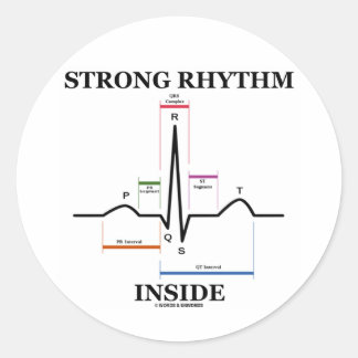 Starrhythmus Inside (EKG/EKG Heartbeat) Runder Aufkleber