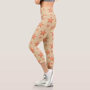 Starrmuster in Gradienten Terracotta orange Capri Leggings