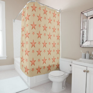 Starrmuster in Gradienten Terracotta orange Duschvorhang