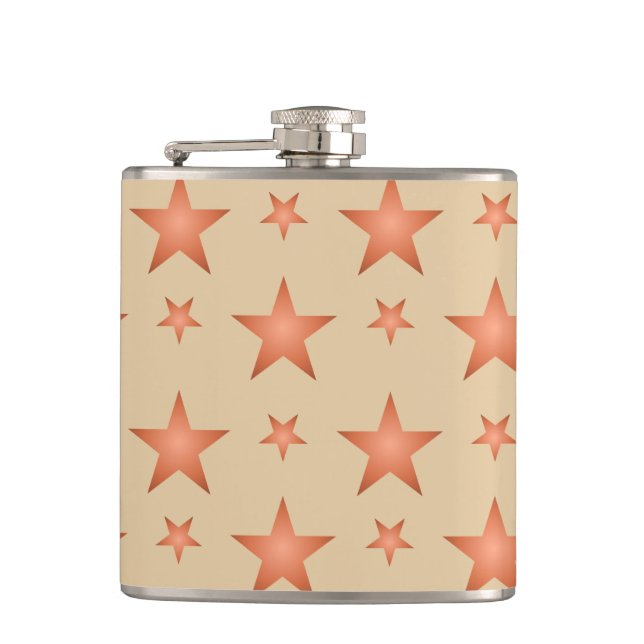 Starrmuster in Gradienten Terracotta orange Flachmann (Vorderseite)