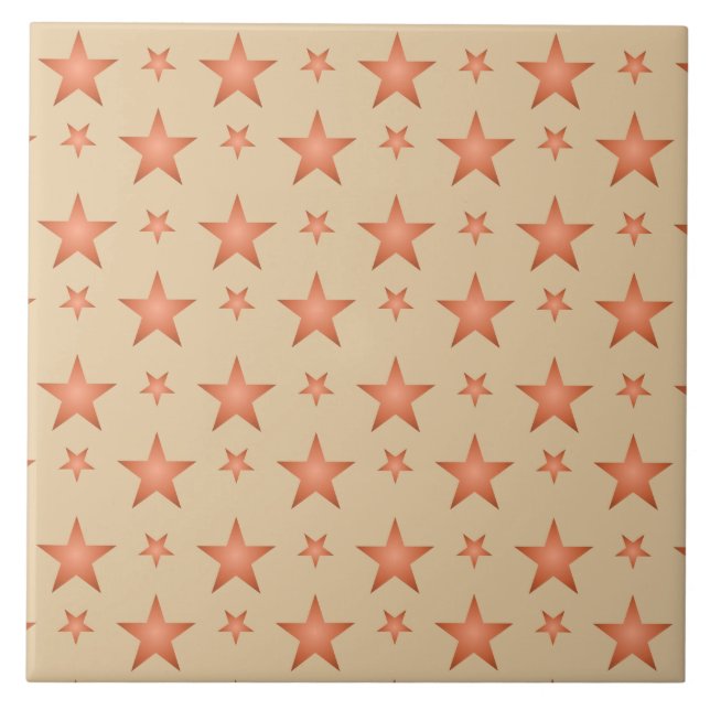 Starrmuster in Gradienten Terracotta orange Fliese (Vorderseite)