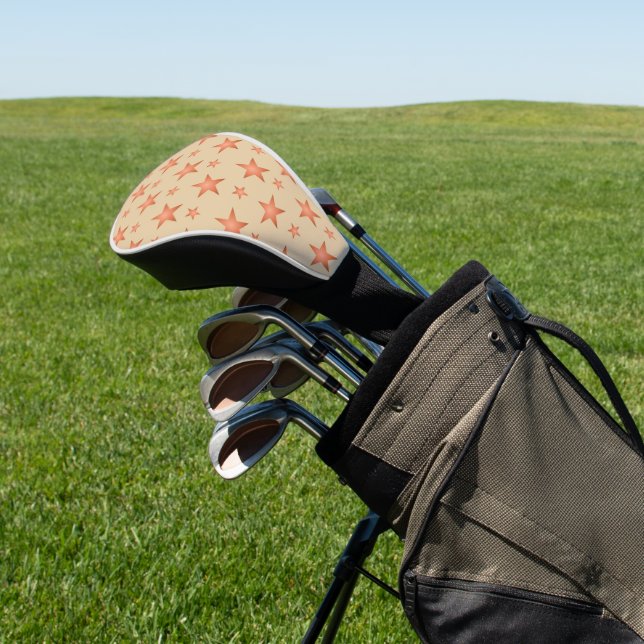 Starrmuster in Gradienten Terracotta orange Golf Headcover (In SItu)