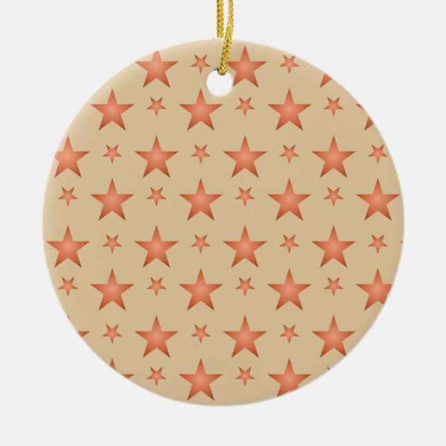 Starrmuster in Gradienten Terracotta orange Keramik Ornament (Vorne)