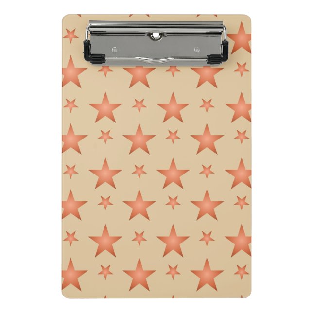 Starrmuster in Gradienten Terracotta orange Mini Klemmbrett (Vorderseite)