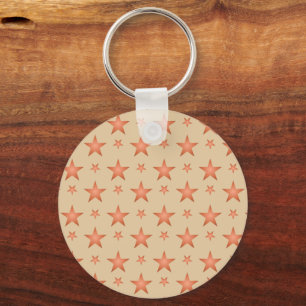 Starrmuster in Gradienten Terracotta orange Schlüsselanhänger