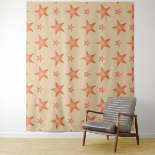 Starrmuster in Gradienten Terracotta orange Wandteppich