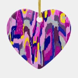 Starry Abstrakt in Purples und Blues Keramik Ornament