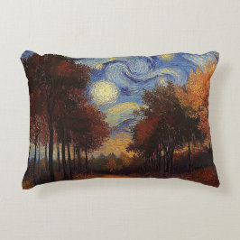 Starry Autumn Forest – Artistic Rectangular Pillow Dekokissen
