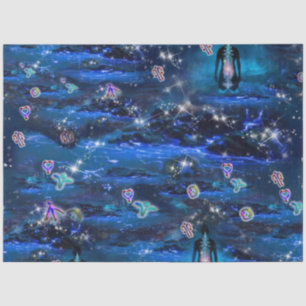 Starry Bioluminescence Wasserfälle Seidenpapier