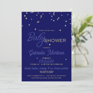 Starry Blue Baby Dusche Einladung