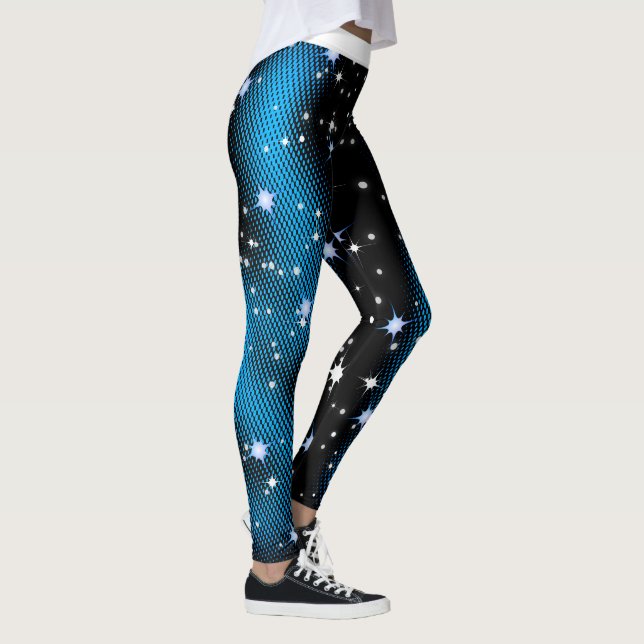 Starry Blue Dot Muster auf (Ihre Farbe) Leggings (Rechts)
