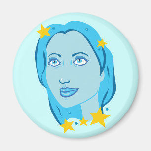 Starry Blue Girl Magnet