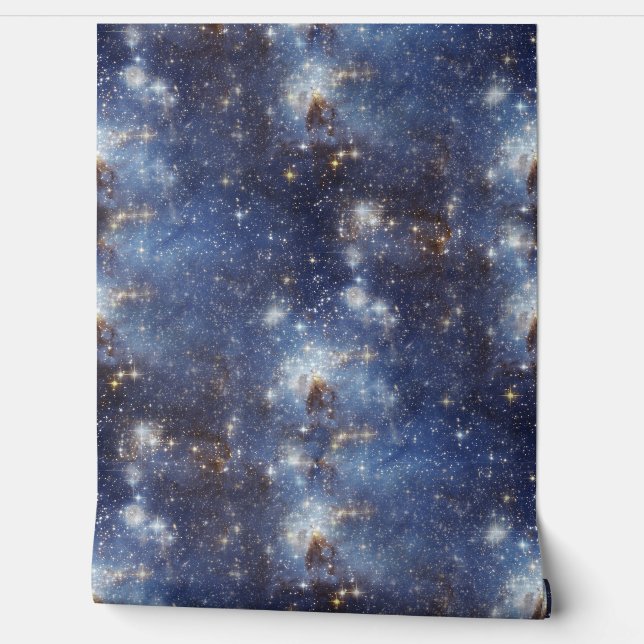 Starry Blue Space Night Sky Wallpaper Tapete (Abrollen)