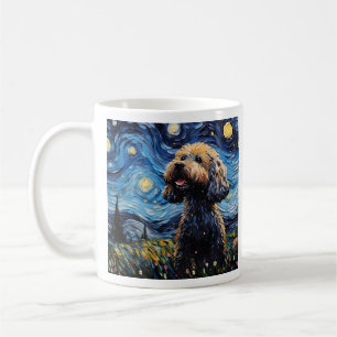 Starry Canine Elegance - Van Gogh's Vermächtnis in Kaffeetasse