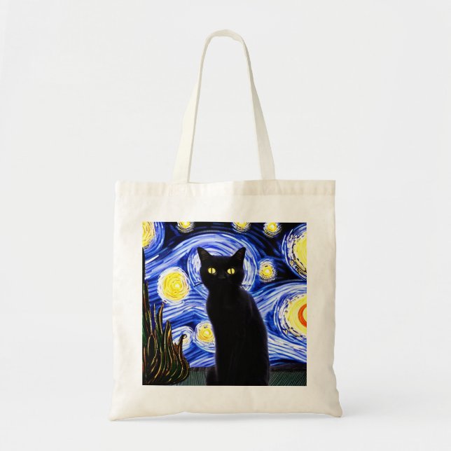 Starry Cat Night Toe Bag Tragetasche (Vorne)