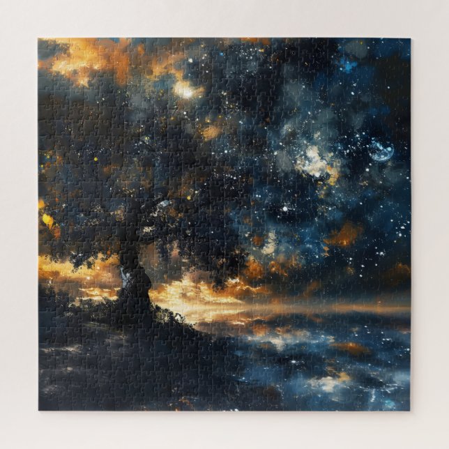 Starry Celestial Tree Dreamscape Puzzle (Vertikal)