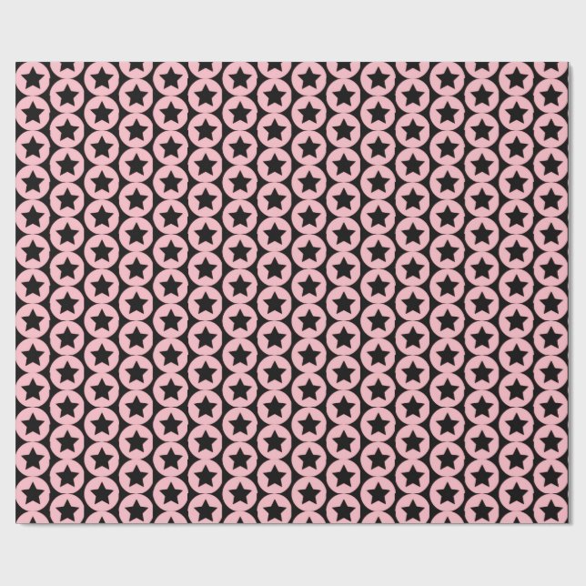 "Starry Chic Pink & Black Gift Wrap" Geschenkpapier (Flach)