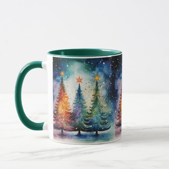 Starry Christmas Night Keramik Tasse (Links)