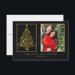 Starry Christmas Tree Foto Flat Greeting Card Karte<br><div class="desc">Eine elegante Weihnachtskarte aus dem Foto, die einen Baum mit Goldverzierungen zeigt. (Bild von Pix). (Foto von Freepik). Die Karte lässt sich leicht mit Ihren Formulierungen, Schriftart und Schriftart anpassen. Nicht genau das, was Sie suchen? Alle unsere Produkte können auf Ihre Bedürfnisse zugeschnitten werden, ohne Aufpreis. Kontaktieren Sie uns einfach...</div>