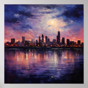 Starry City Night: französische Impressionistin Be Poster