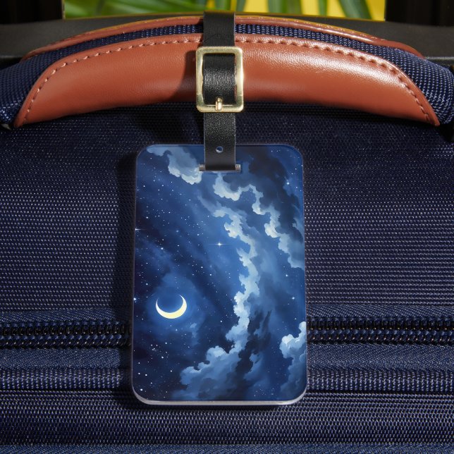 Starry Crescent Sky Gepäckanhänger (Vorderseite Insitu 2)