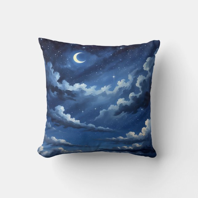 Starry Crescent Sky Kissen (Vorderseite)