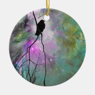 Starry Crow Keramik Ornament