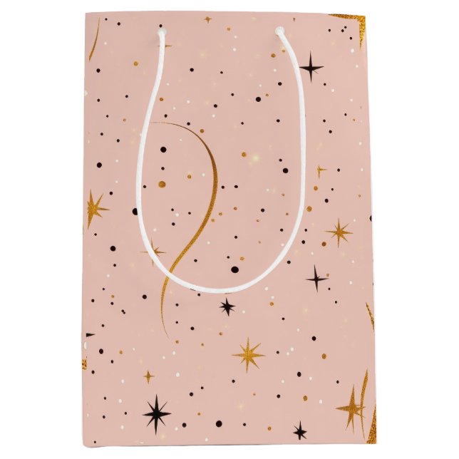 Starry Delight - Dekorative Papiertasche mit Star  Mittlere Geschenktüte (Vorderseite)